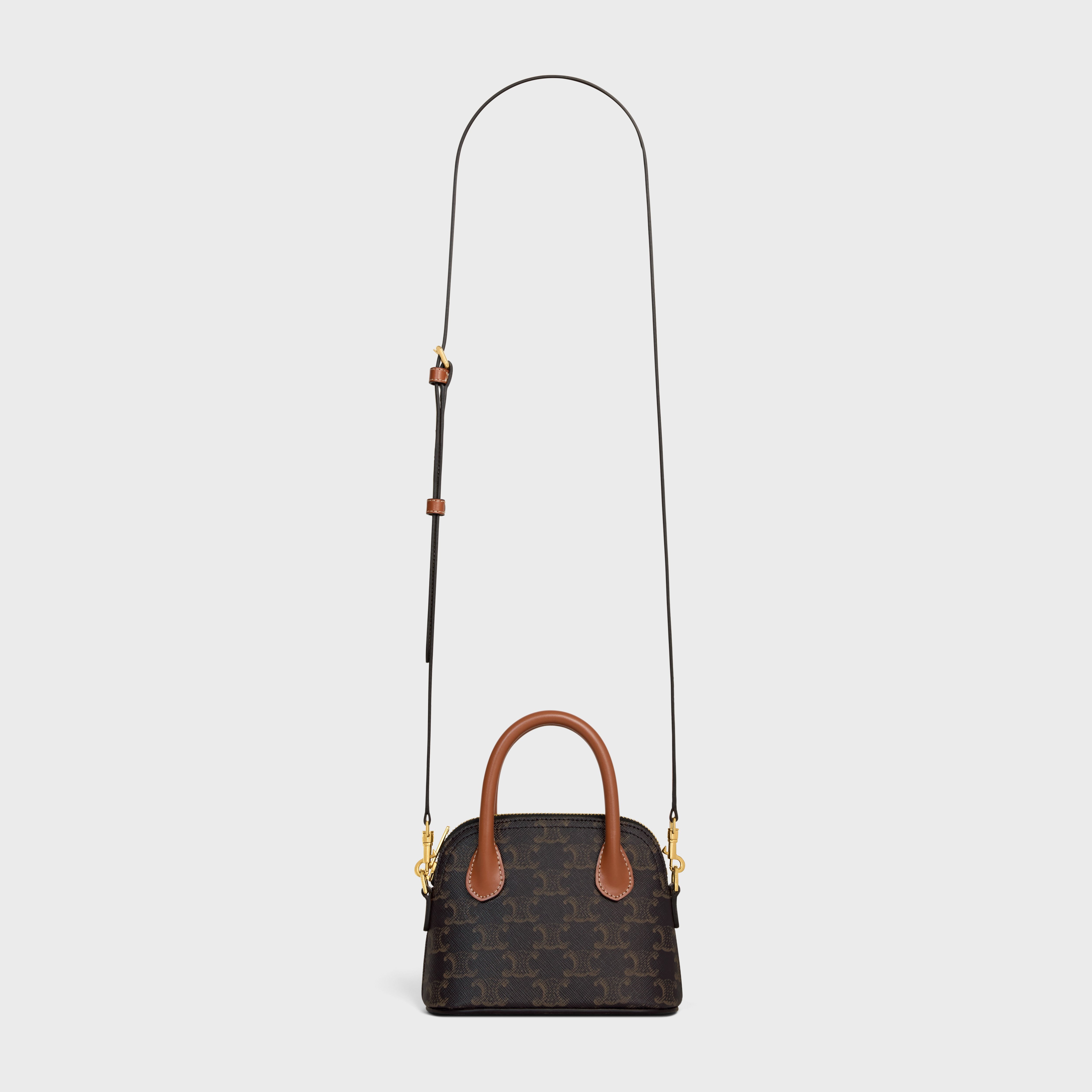 Celine Mini Honorine In Triomphe Canvas And Calfskin In Brown