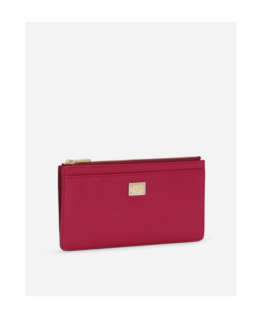 Dolce & Gabbana Large Cardholder In Dauphine Leather In Red