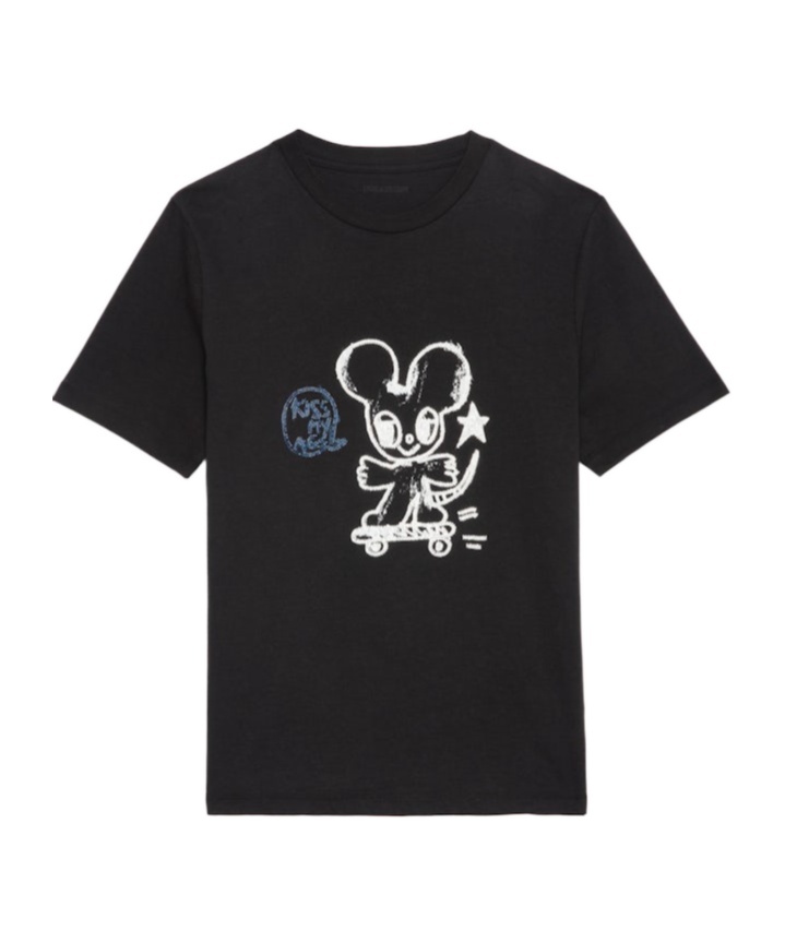 Zadig & Voltaire Edwin Happy Mouse T-shirt In Black