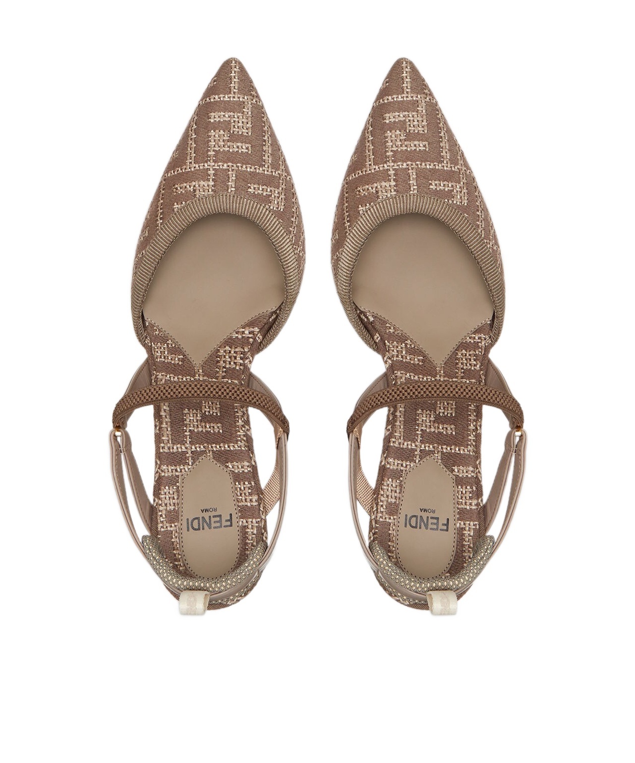 Fendi Colibrì Lite Slingbacks In Ff Fabric In Brown