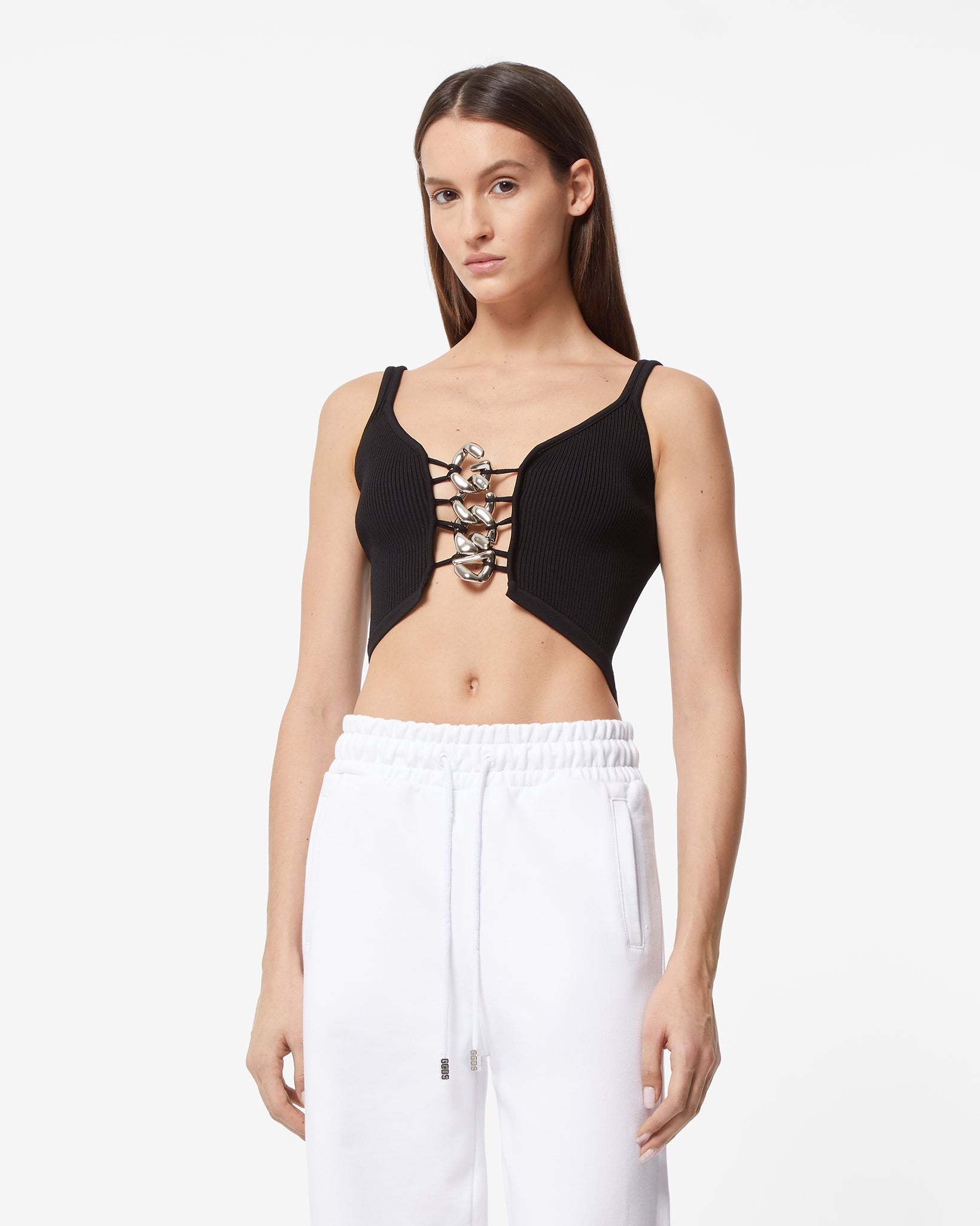 Gcds Logo-chain Tank Top In Black