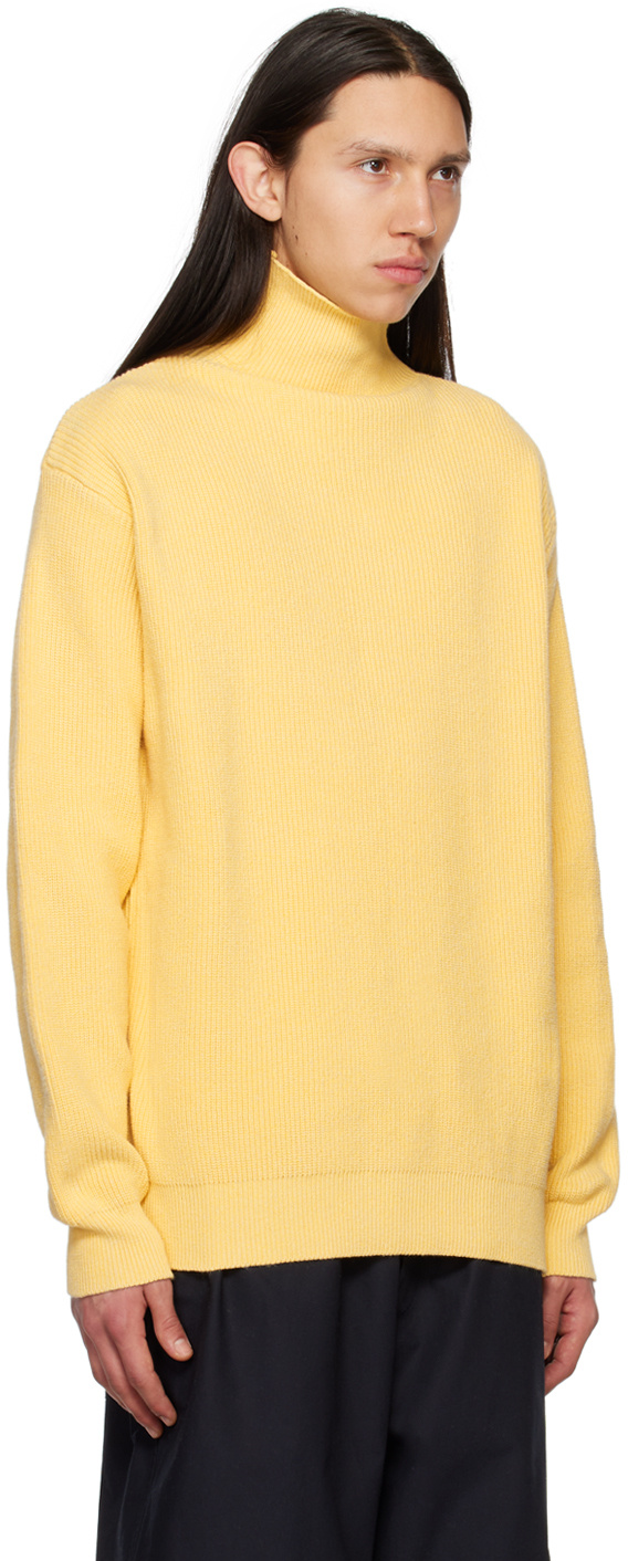 Jil Sander Loose High-necked Sweater In Yellow