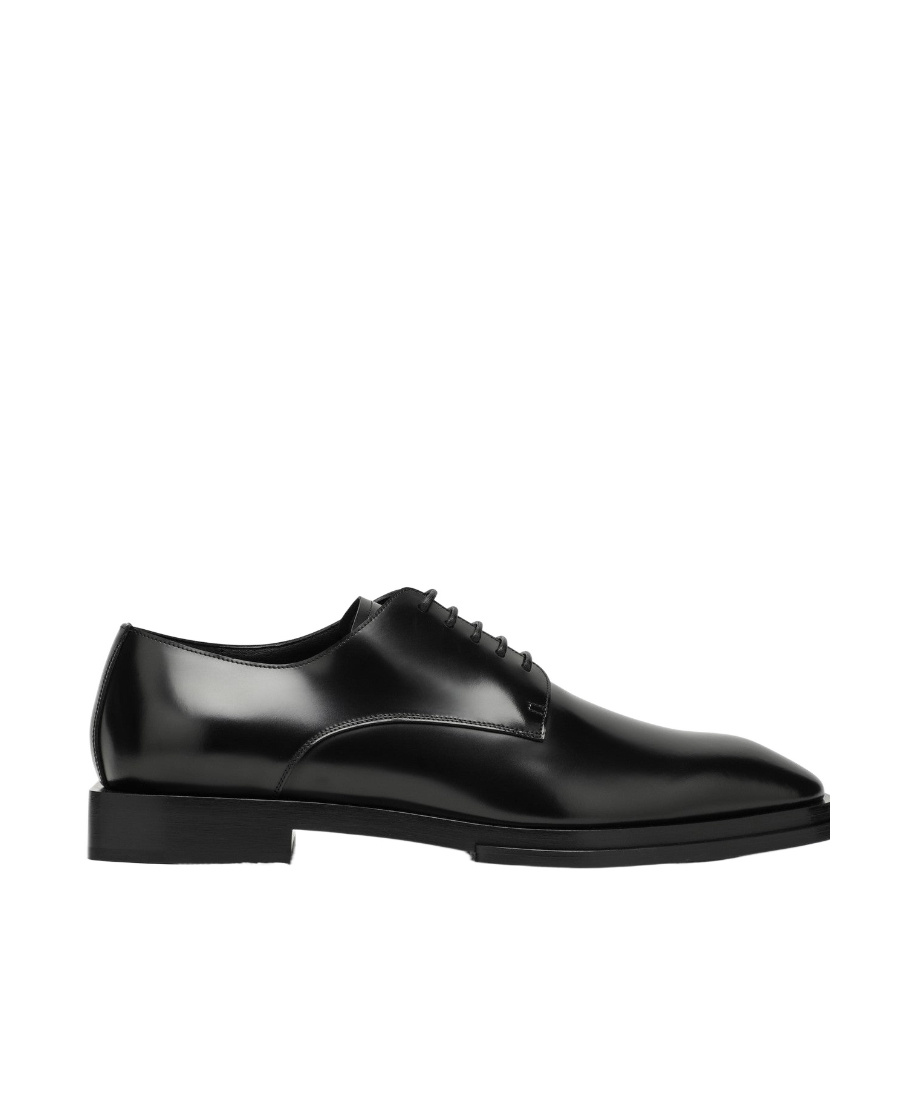 Alexander Mcqueen Logo-plaque Leather Derby Shoes In Black