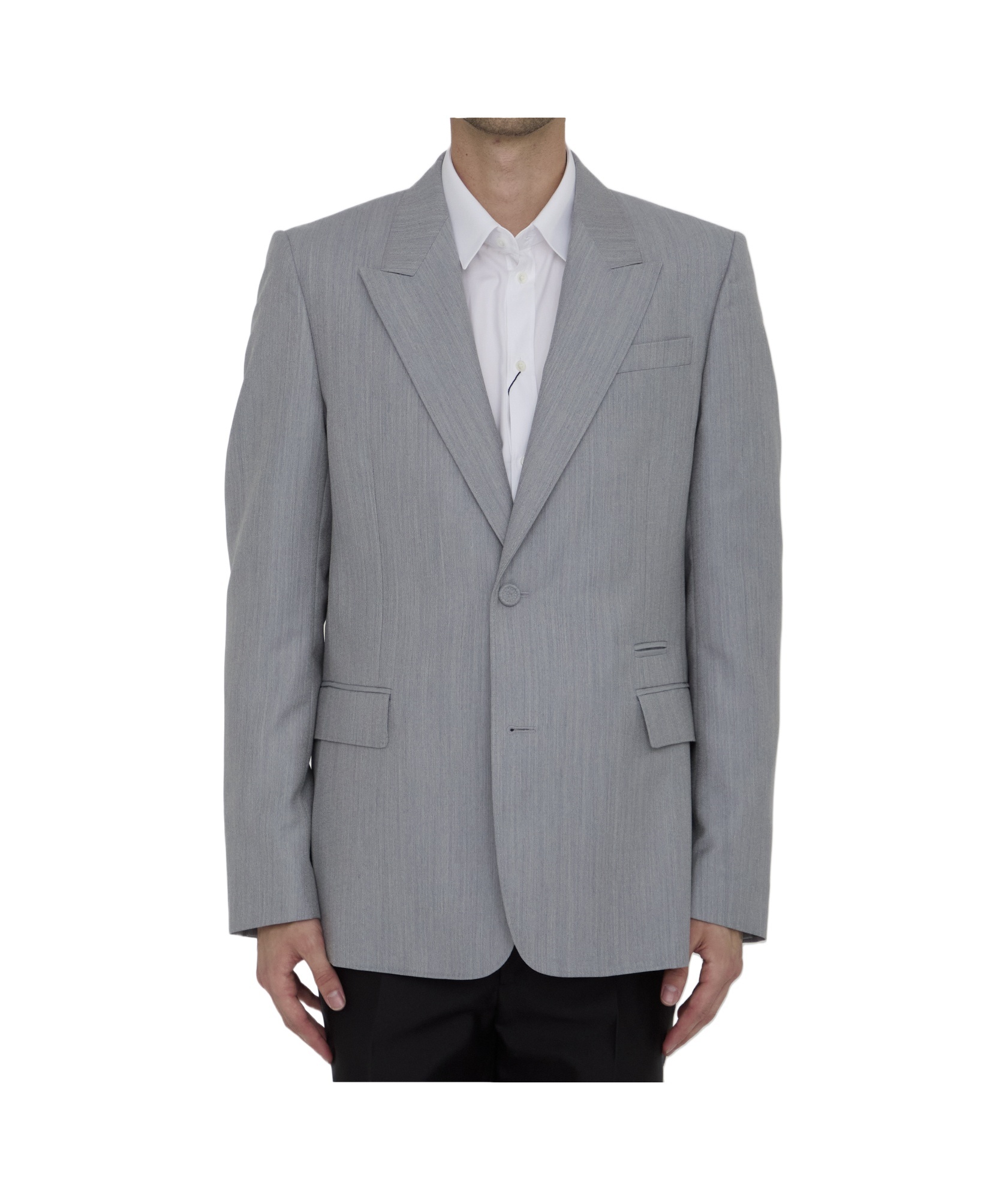 Dior Long-sleeved Suit Coat In Gray