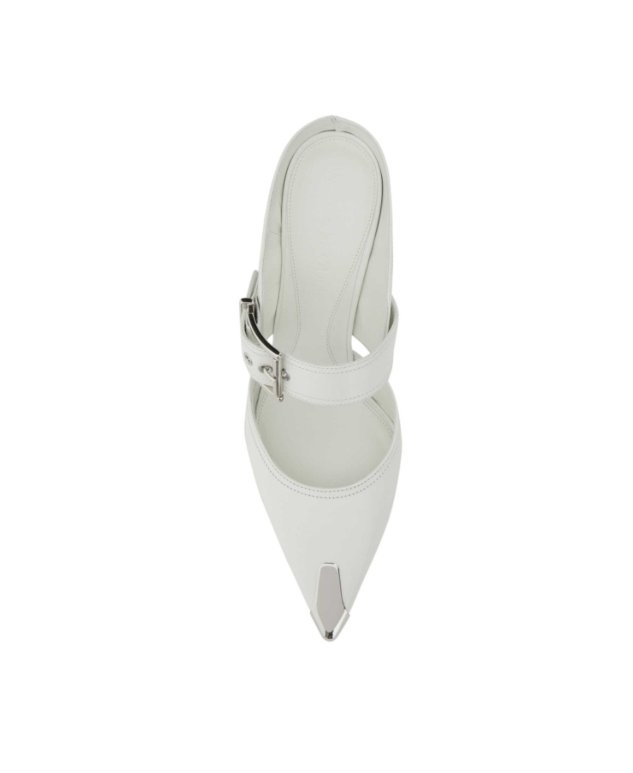 Alexander Mcqueen Punk Buckle Mule In White