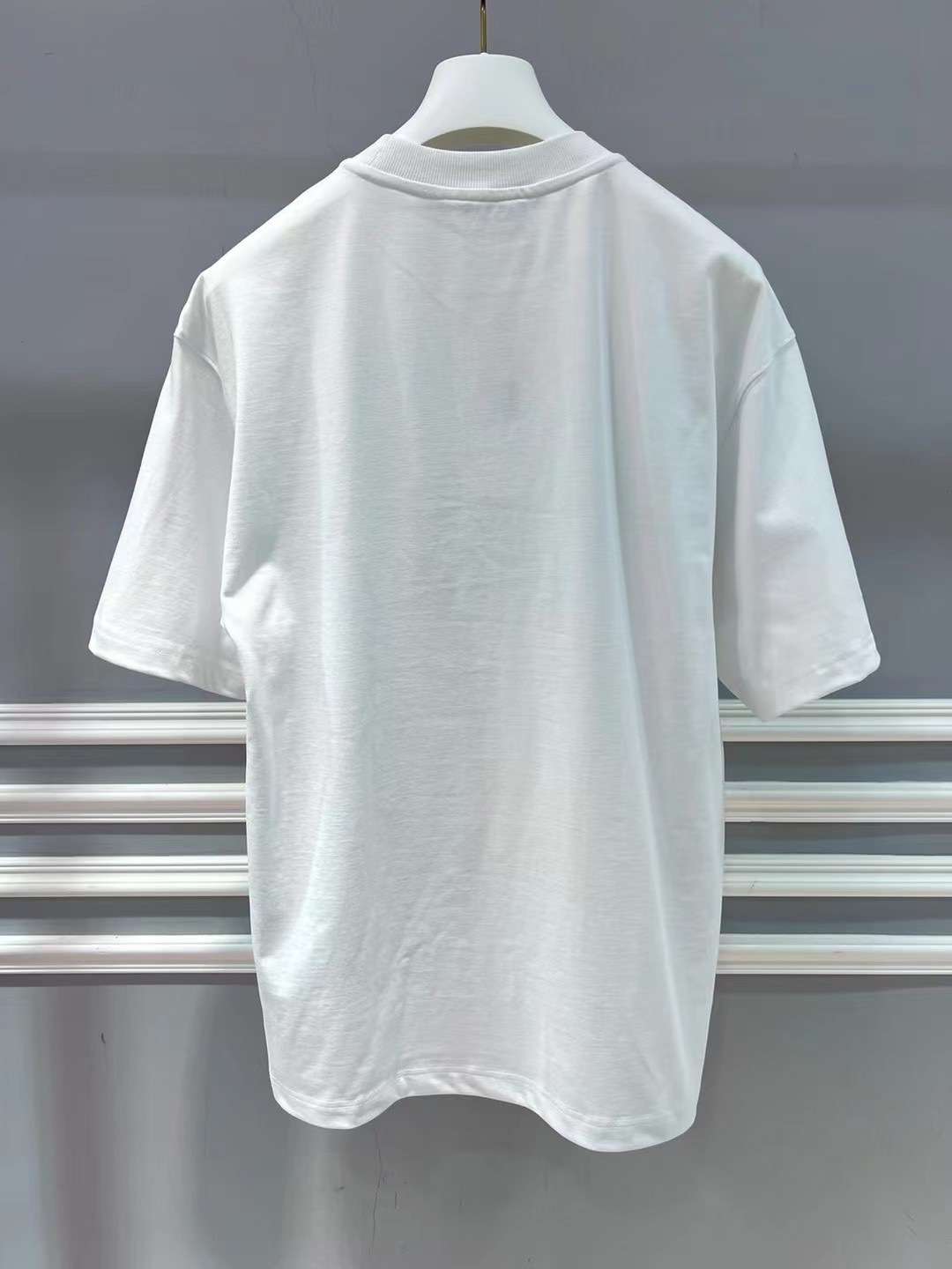 We11 Done Logo Printed Pattern Short-sleeved T-shirt In Gray