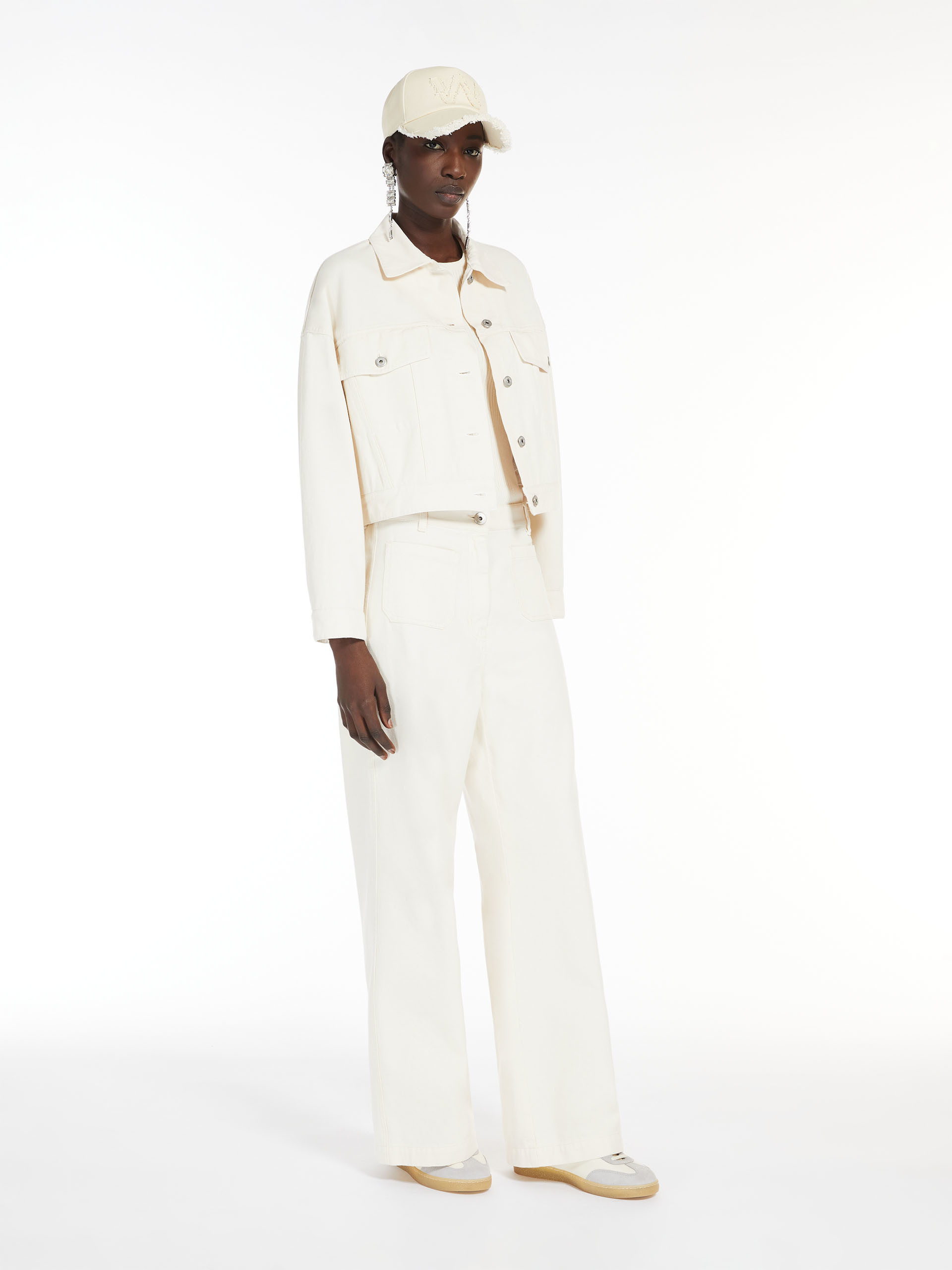 Weekend Max Mara Coarse Cotton Short Jacket In White