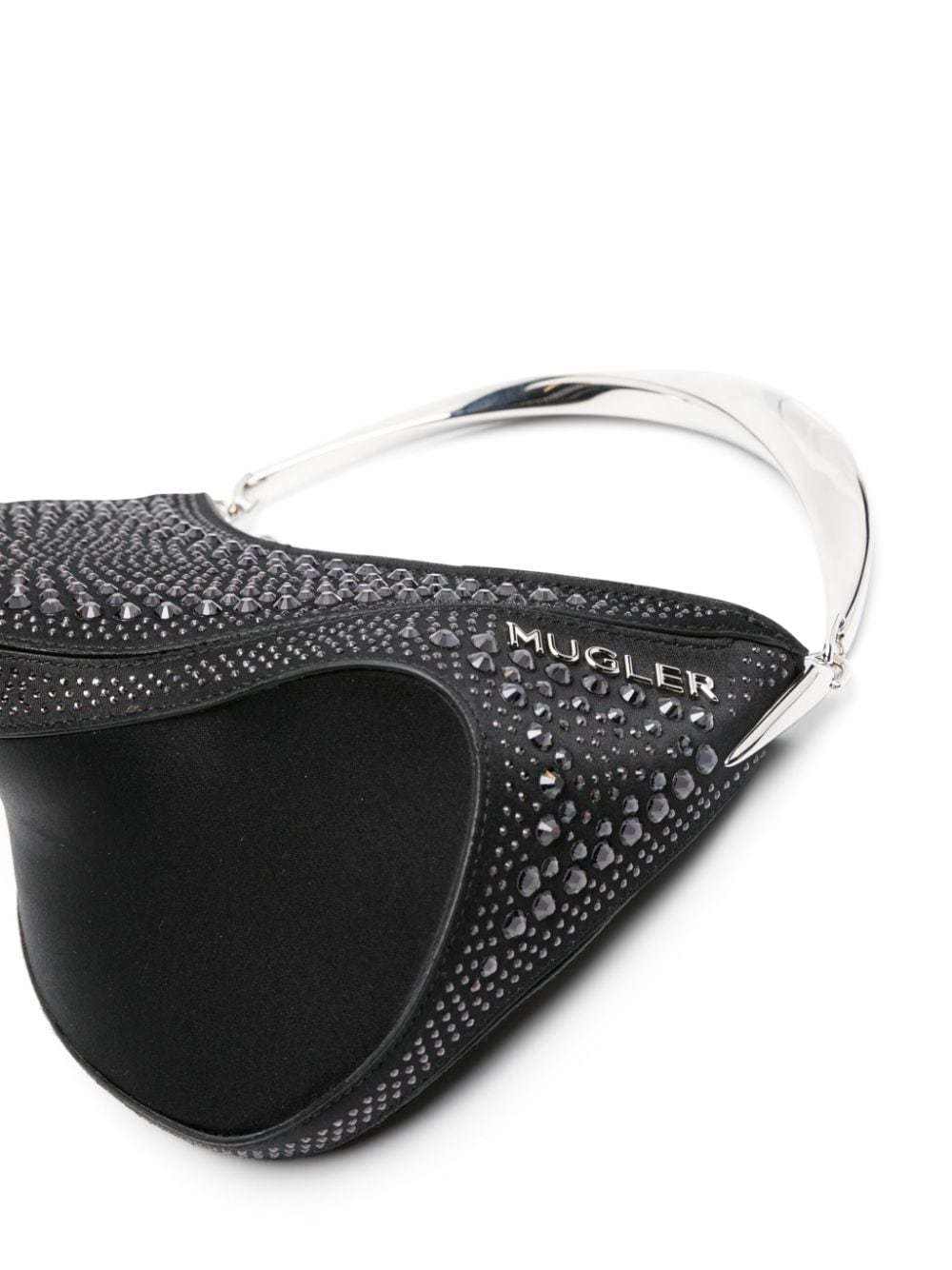 Mugler Medium Spiral Curve 01 Shoulder Bag In Black