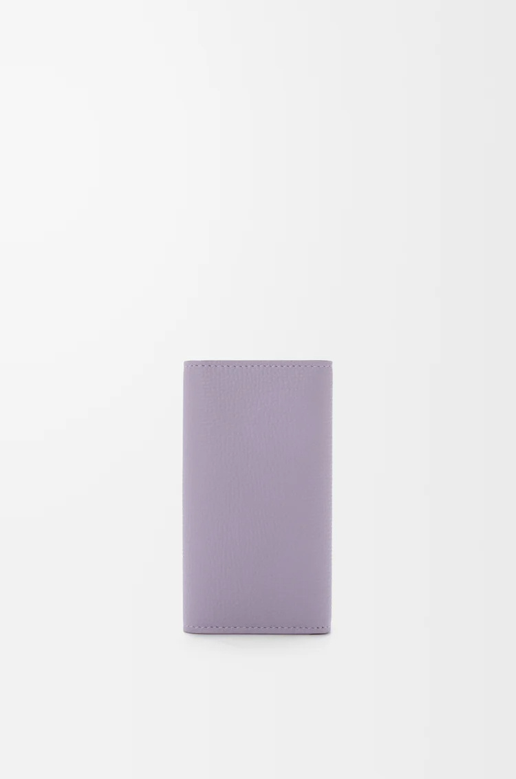Loewe Anagram Key Case In Pebble Grained Calfskin In Purple