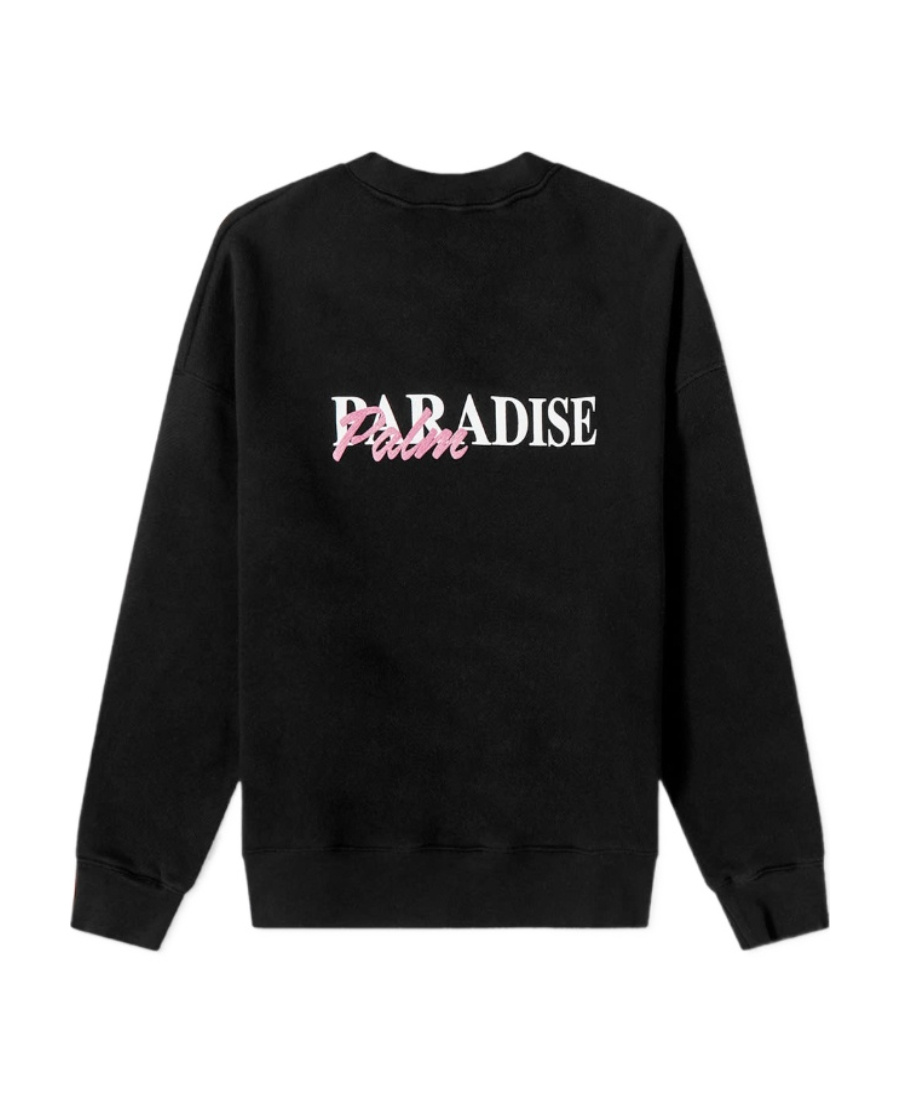 Palm Angels Paradise Palm Print Sweatshirt In Black