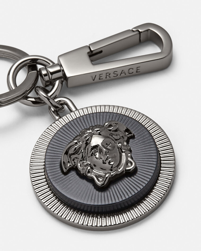 Versace Medusa Biggie Keyring In Black