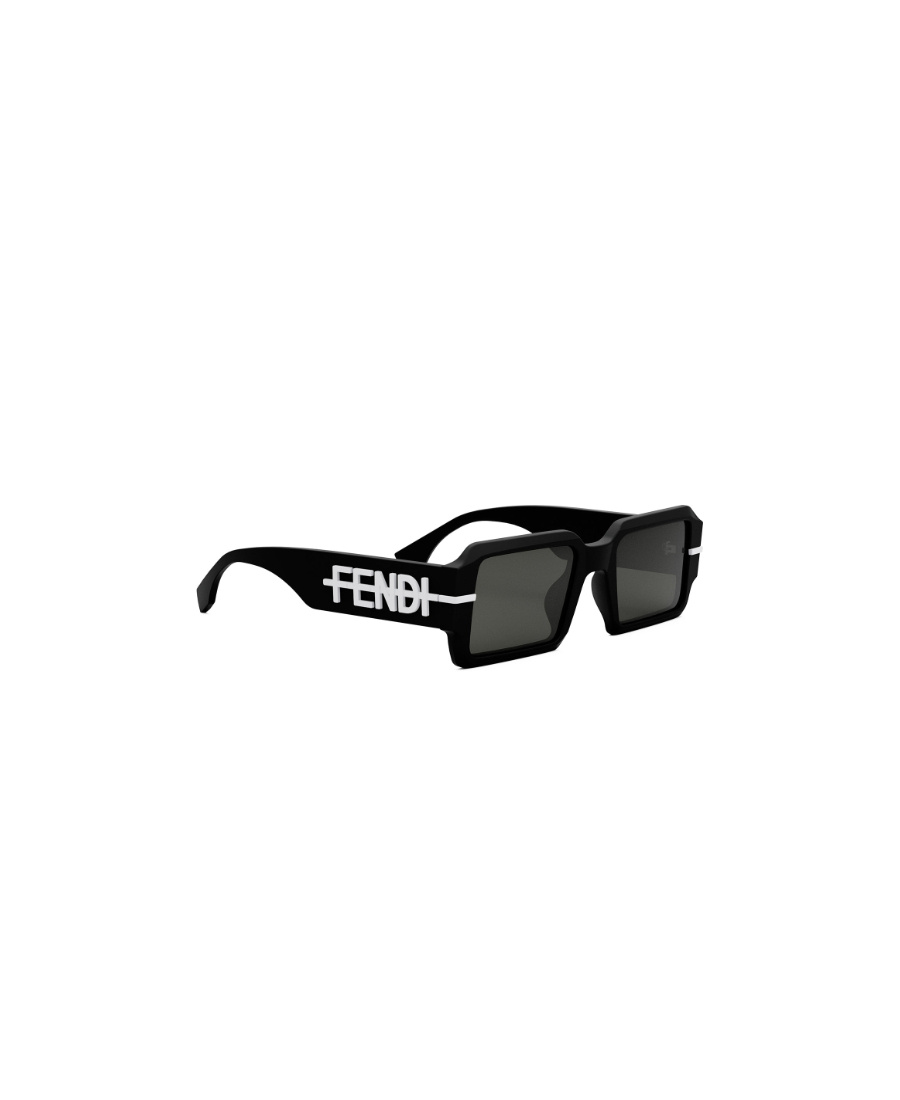 Fendi Graphy Acetate Rectangle Sunglasses In Black