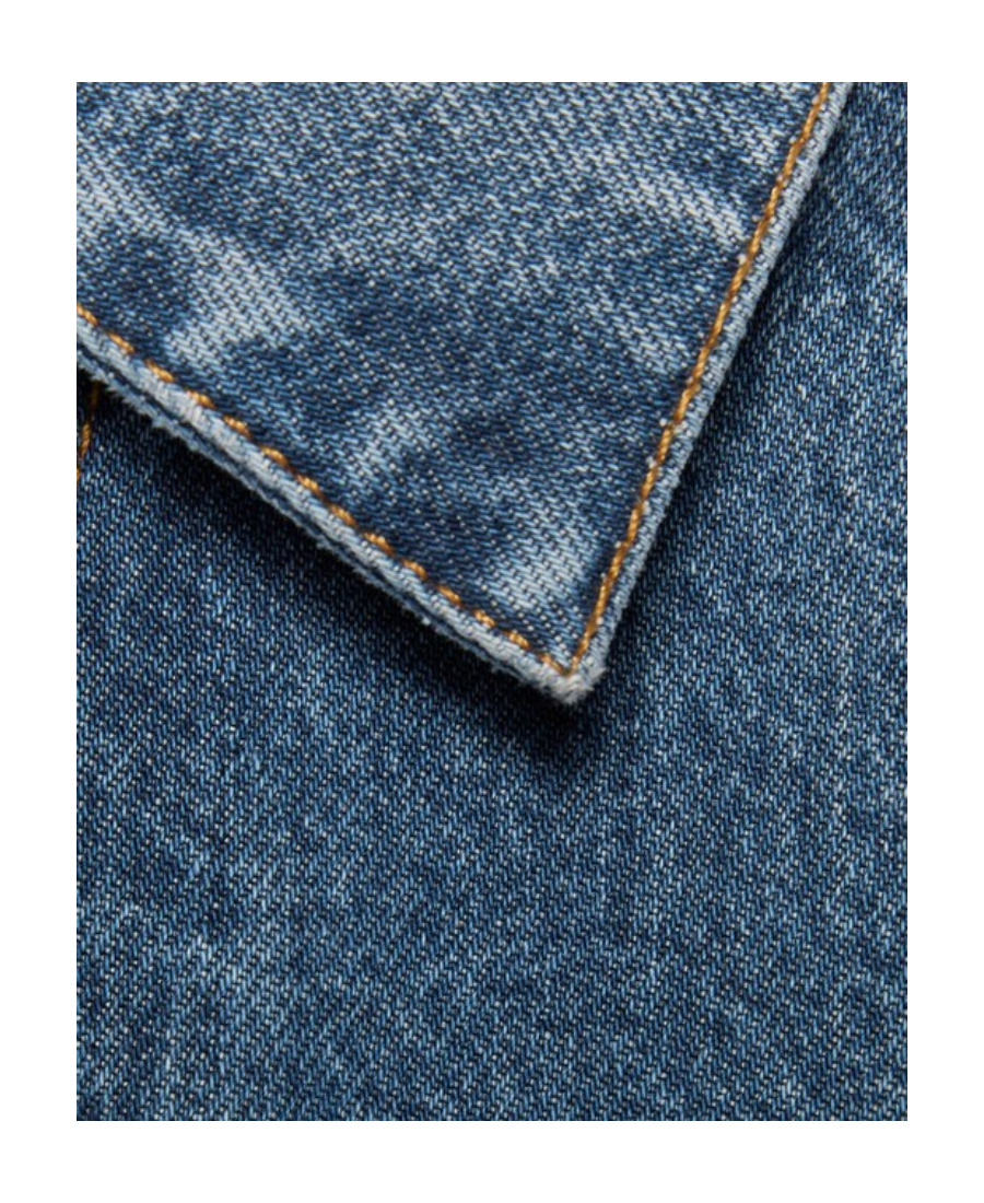 Gucci Cropped Denim Jacket In Blue