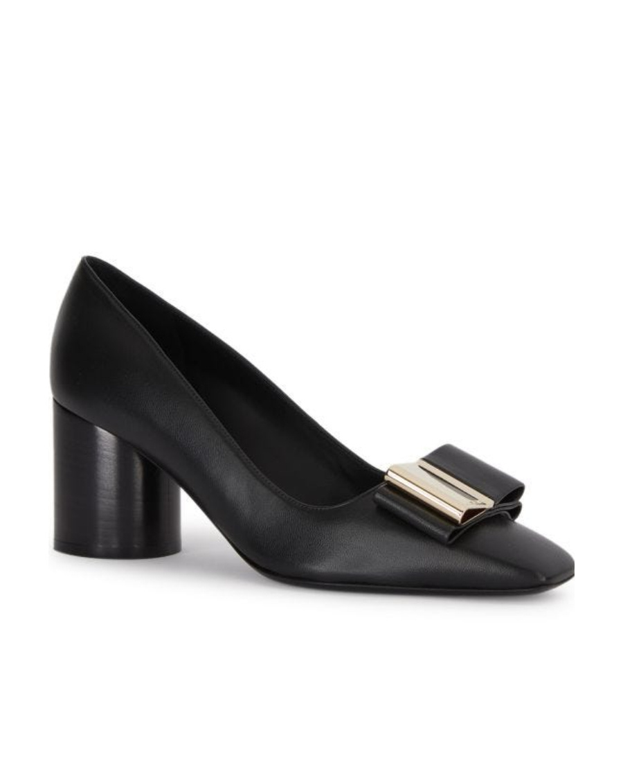 Shop Ferragamo Logo Logo High Heels In Black