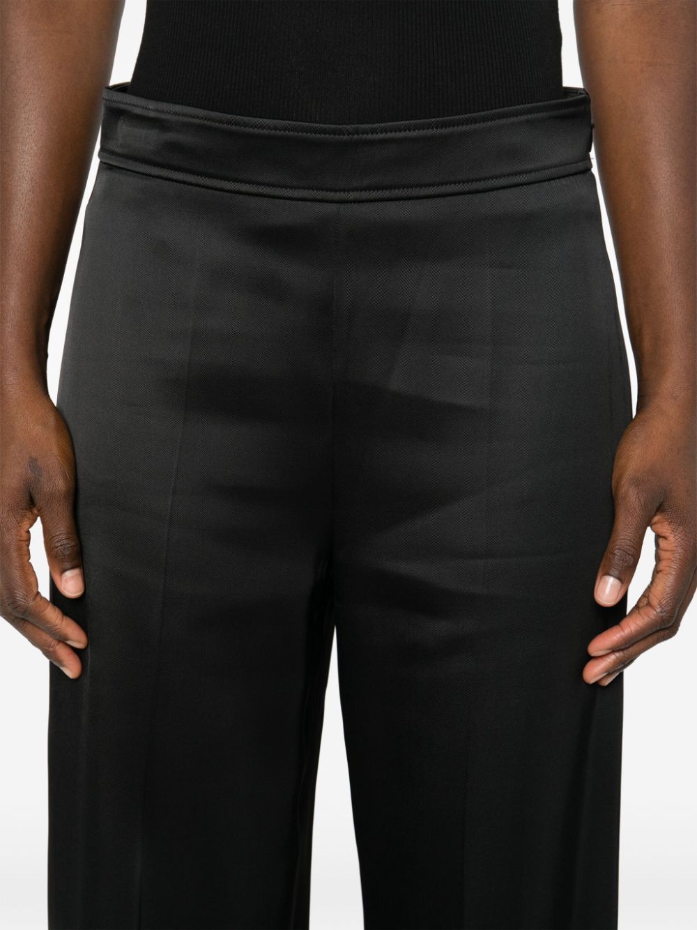 Jil Sander High Waist Wide-leg Trousers In Black