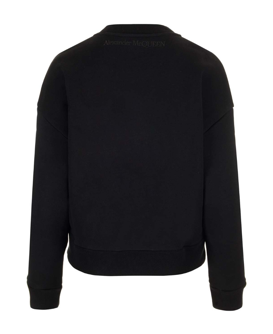 Alexander Mcqueen Knot-embellished Cotton Sweatshirt In Black
