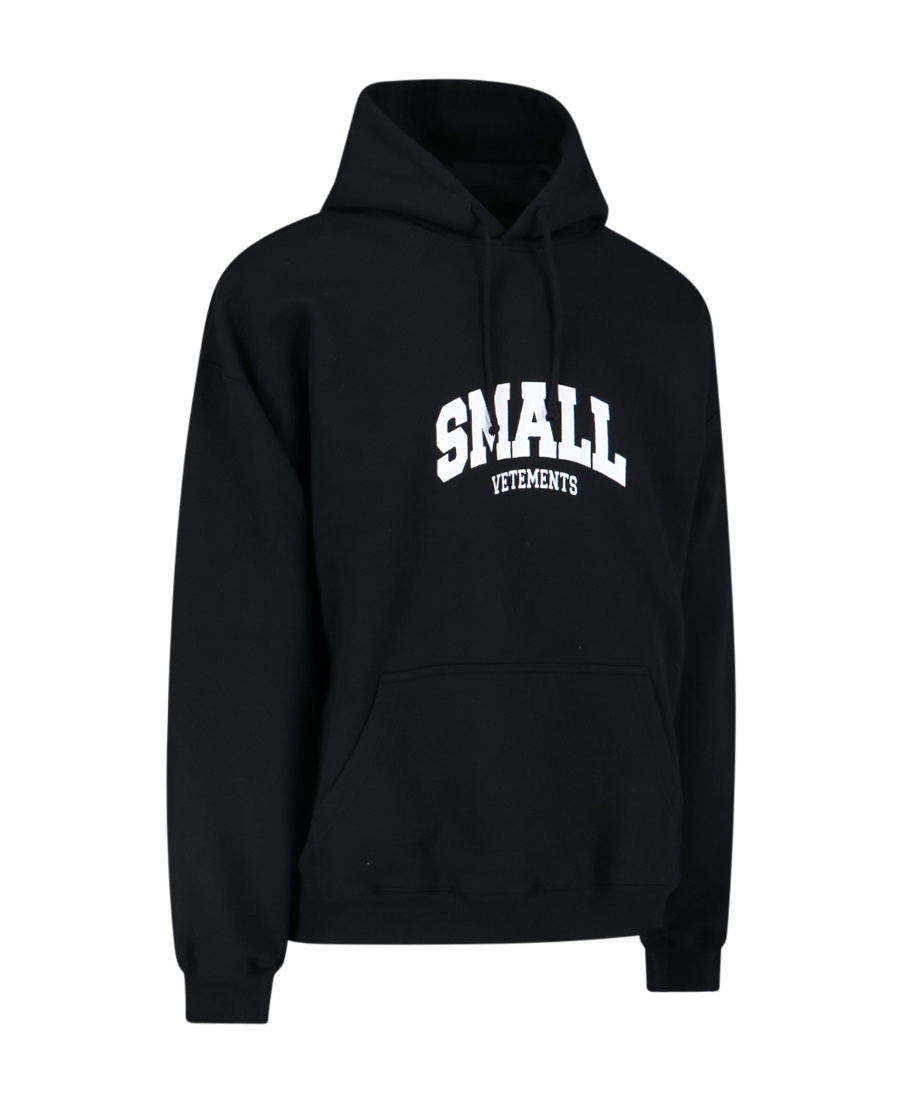 Vetements Felpa Oversize In Misto Cotone Nero Uomo In Black