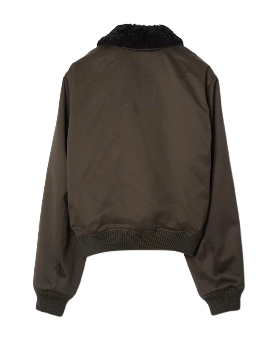 BURBERRY ZIPPED SHEARLING-COLLAR BOMBER JACKET