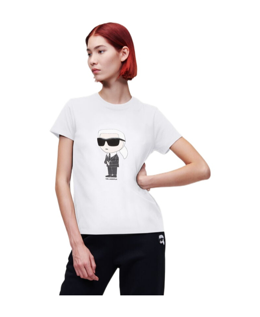 Karl Lagerfeld Organic Cotton T-shirt With Front Karl Print In White