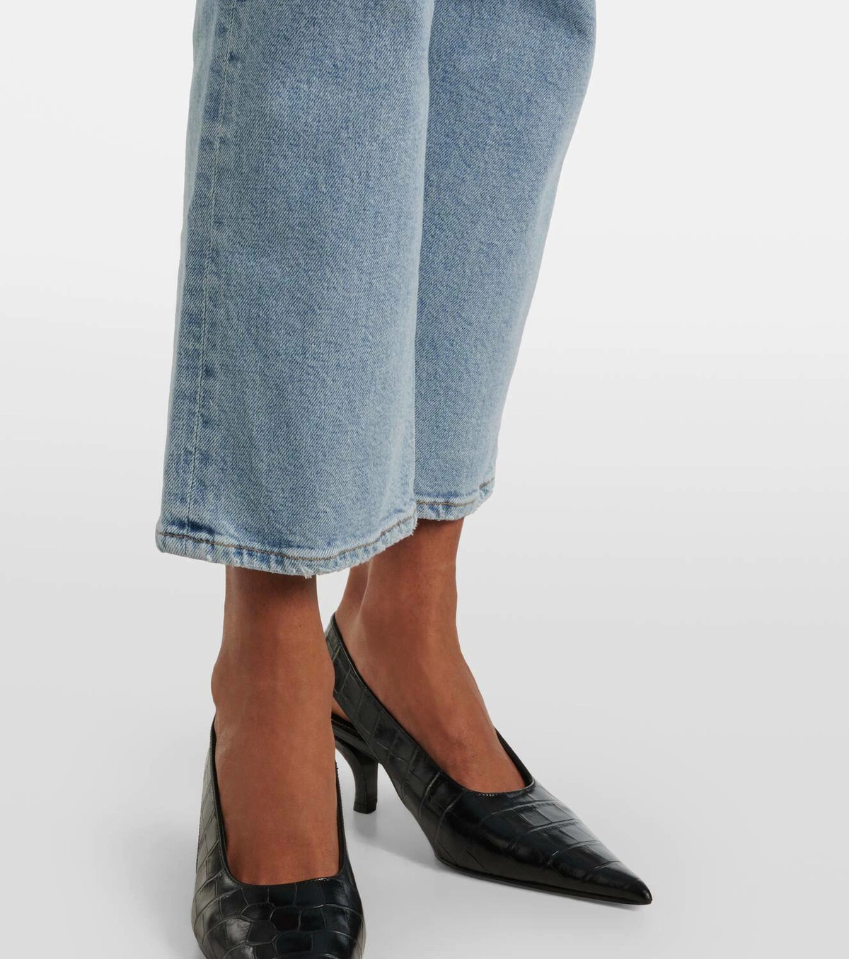 Agolde Valen Mid-rise Straight-leg Denim Trousers In Blue