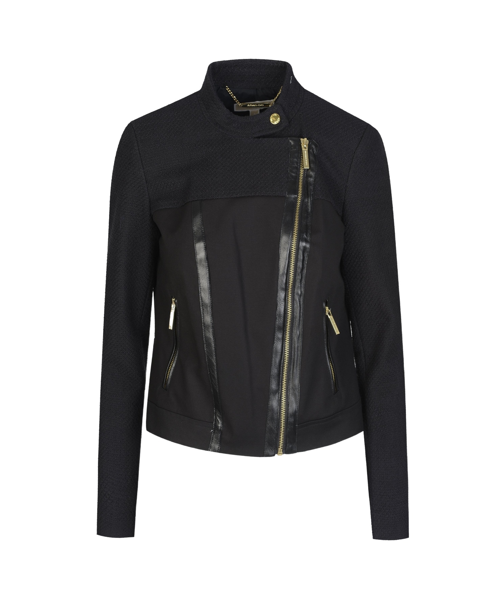 Michael Kors Zipped Panelled Jacket In Black
