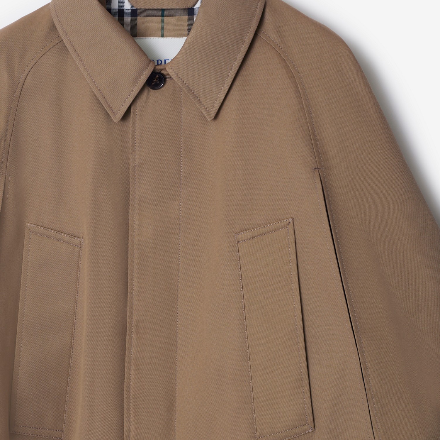 Burberry Cropped Cotton Twill Cape In Brown