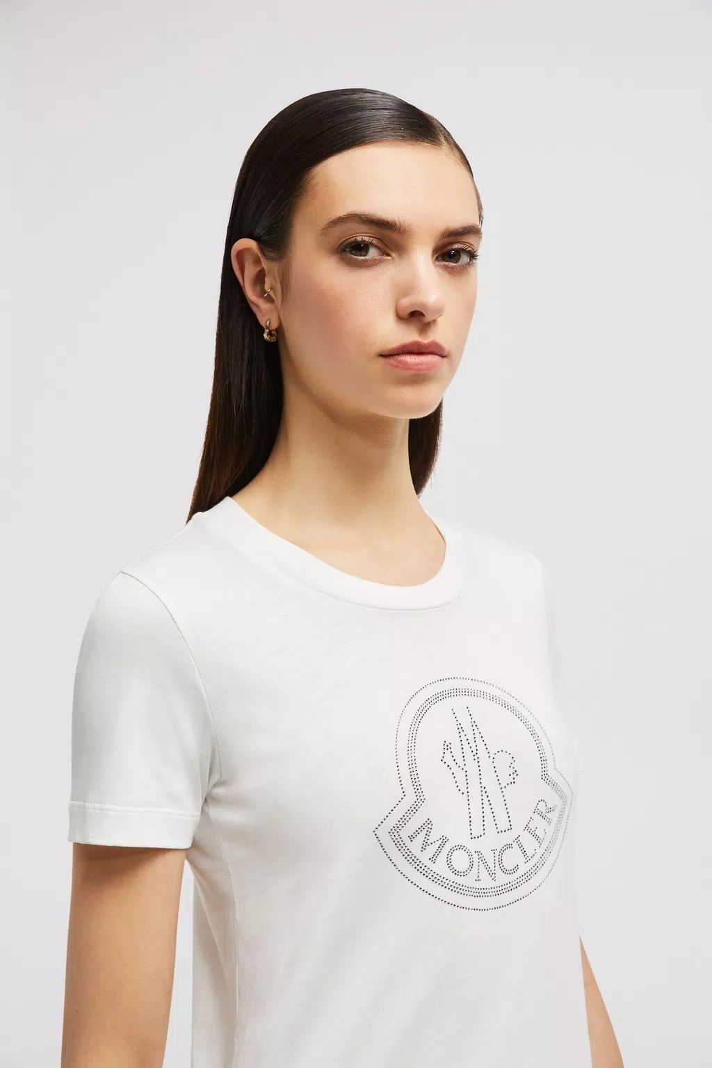 Moncler Cotton Crew Neck T-shirt In White