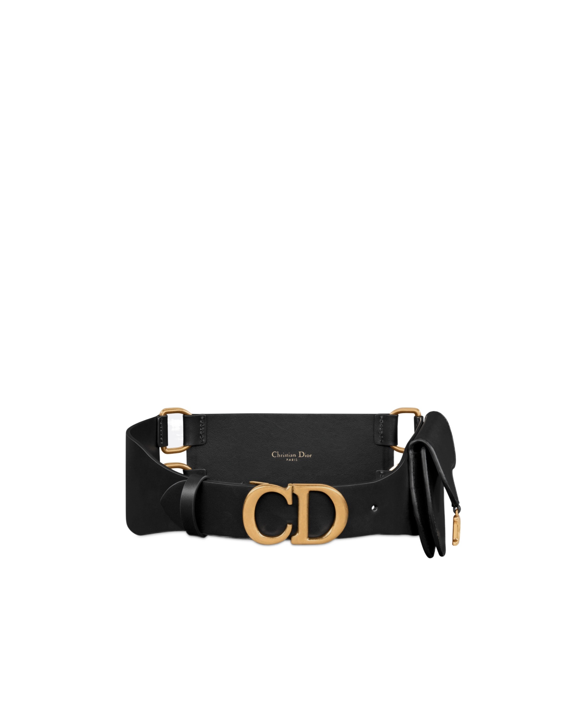 Dior Logo Saddle Bag Belt In Black
