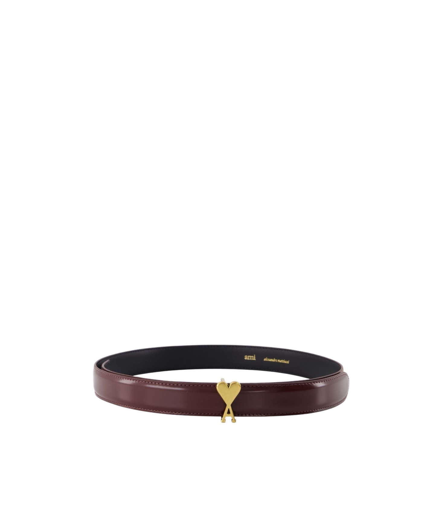 Ami Alexandre Mattiussi Logo-buckle Belt In Brown