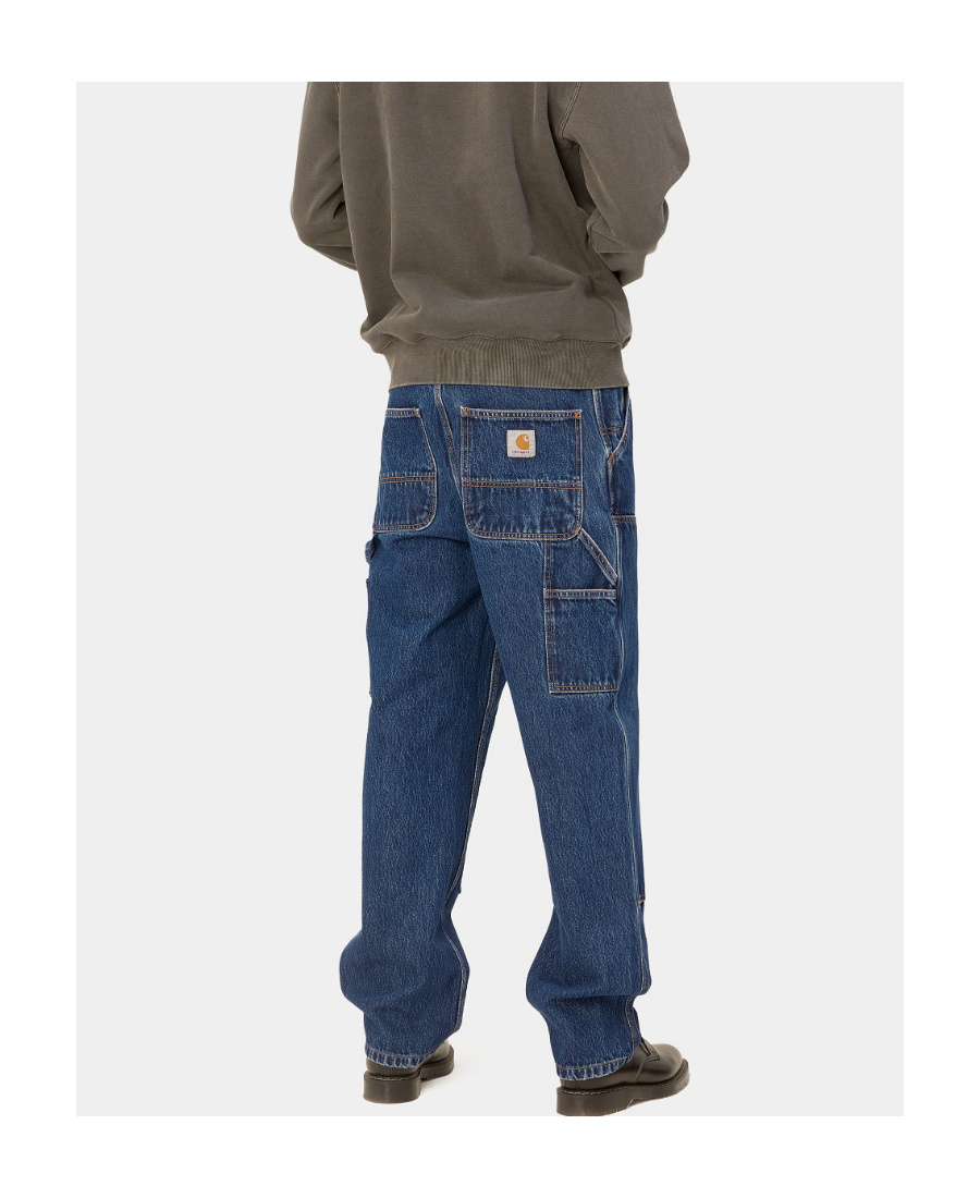 Carhartt Logo-patch Straight-leg Jeans In Blue