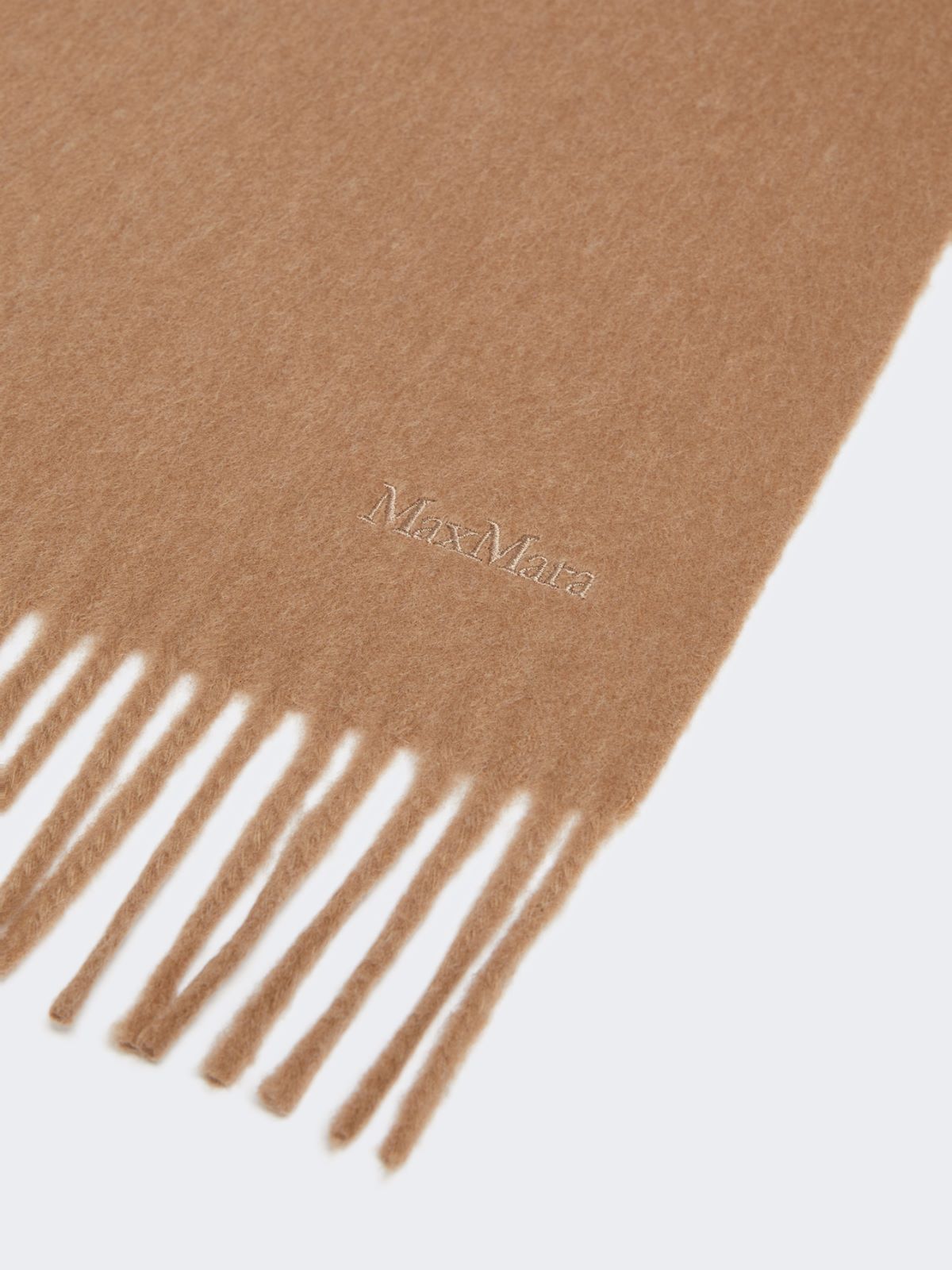 Max Mara Embroidered Wool Scarf In Brown