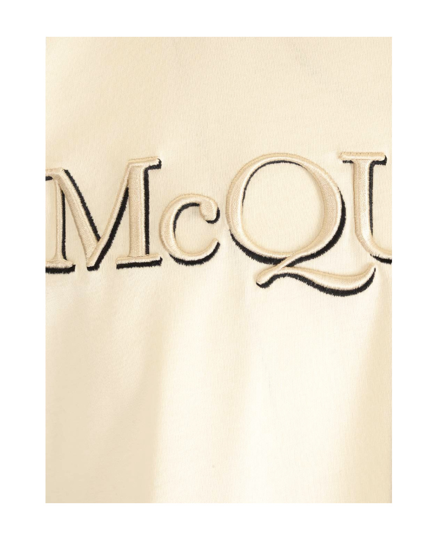 Alexander Mcqueen Embroidered Logo T-shirt In White