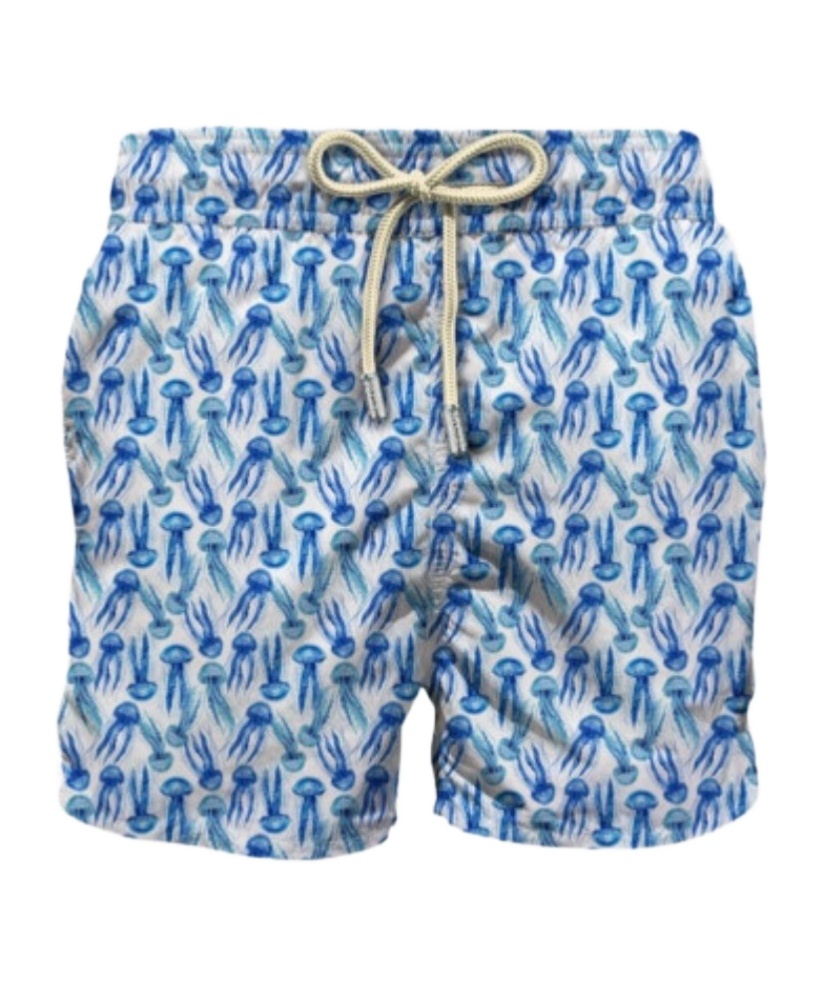 Mc2 Saint Barth Elastic Waist Swimming Trunks In Blue