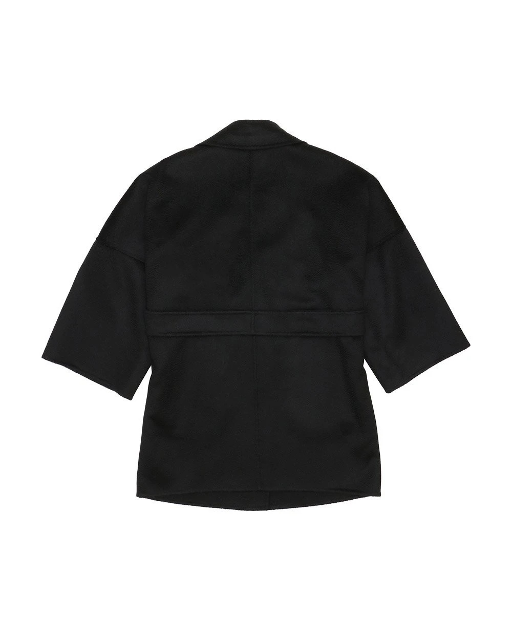 Max Mara Tie A Belt Overcoat In Black