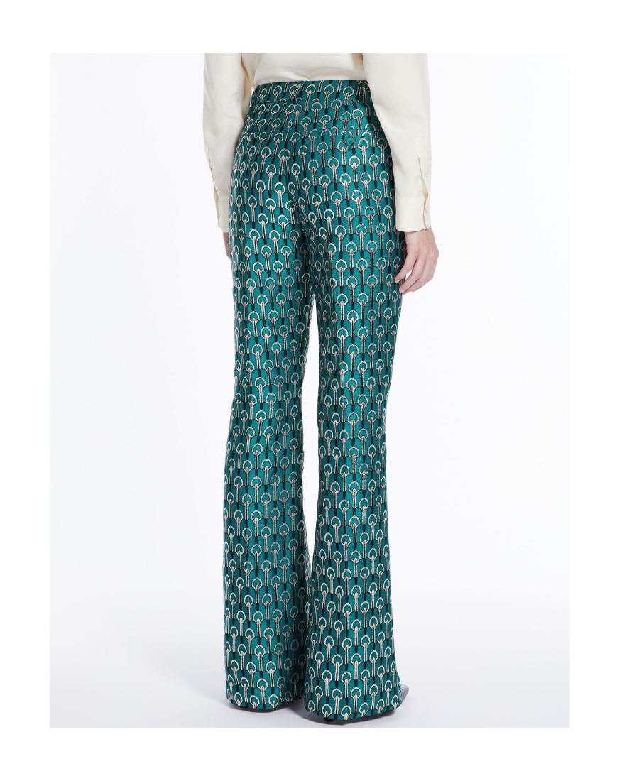 Weekend Max Mara Jacquard Casual Pants In Green
