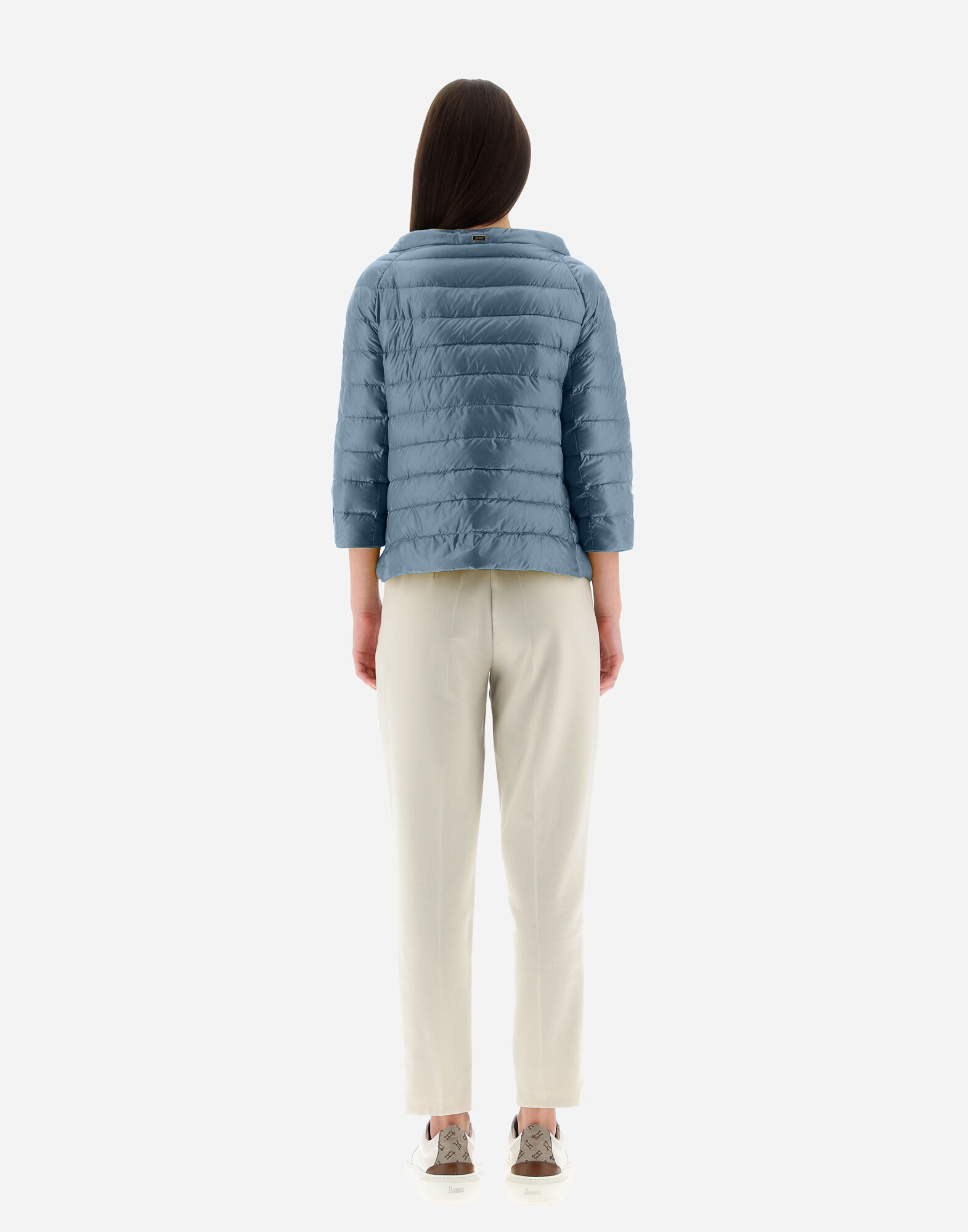 Herno Petal Sleeve Jacket In Blue