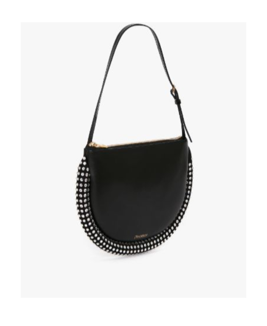 Jw Anderson Bumper-moon Shoulder Bag With Crystals In Black
