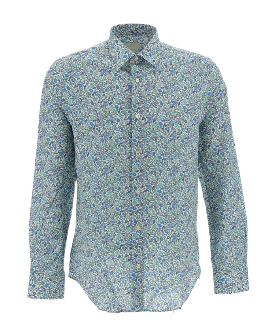 PAUL SMITH PAUL SMITH FLORAL-PRINTED CURVED HEM SHIRT