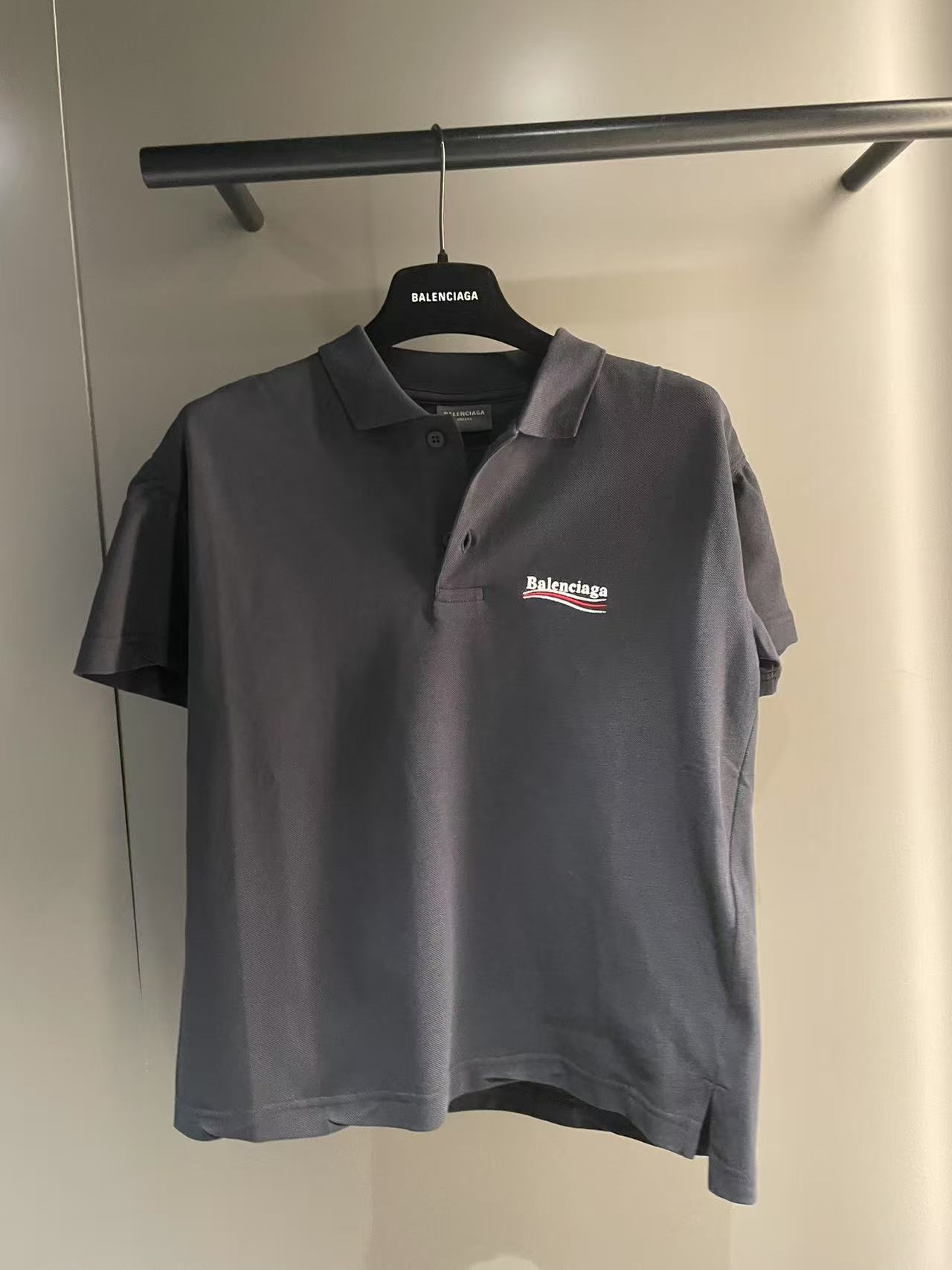 Balenciaga Short-sleeved Polo Shirt In Black