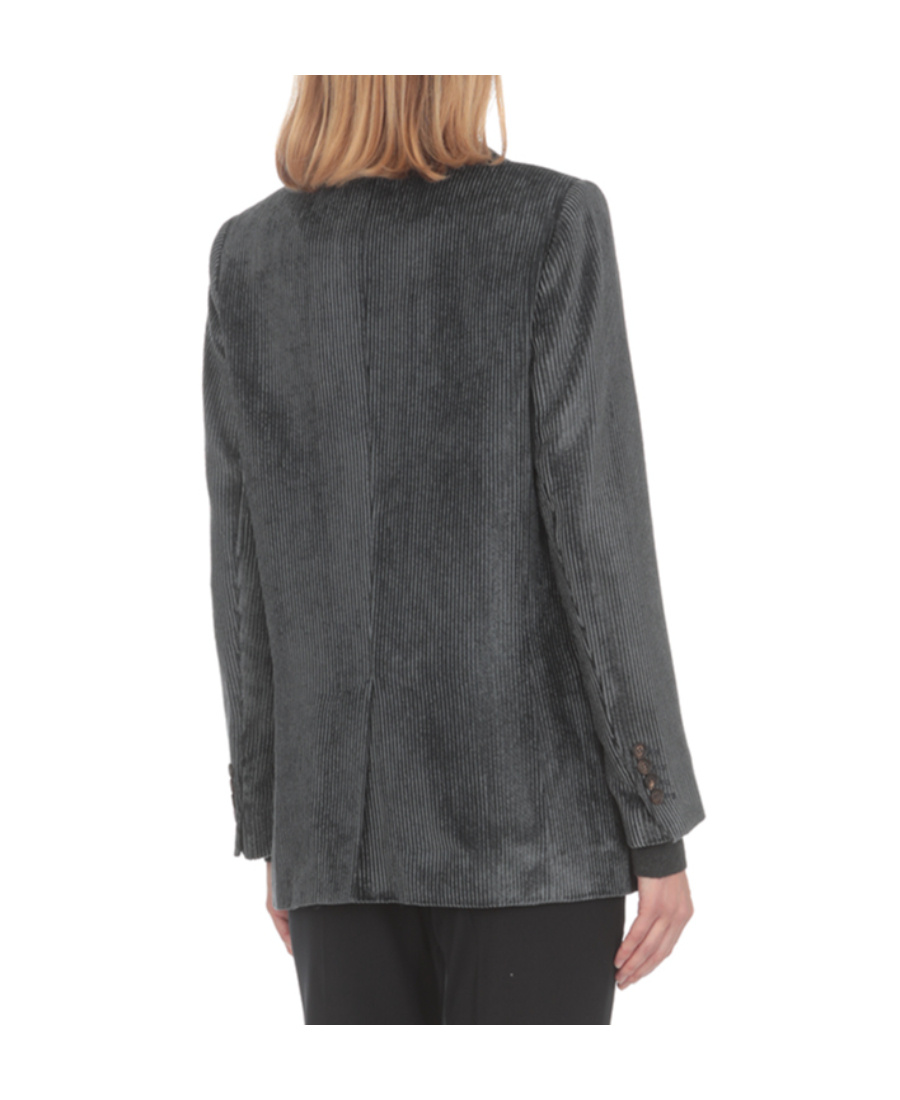 Brunello Cucinelli Velvet-corduroy Double-breasted Blazer In Black