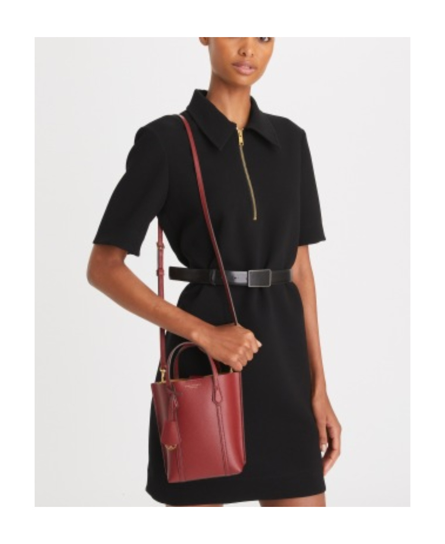Tory Burch Mini Perry Leather Tote Bag In Red
