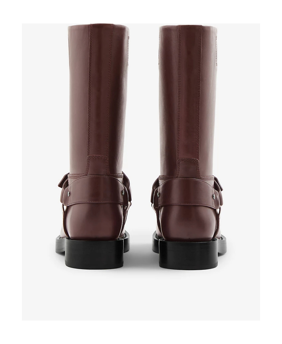 Burberry Saddle Boots In Red