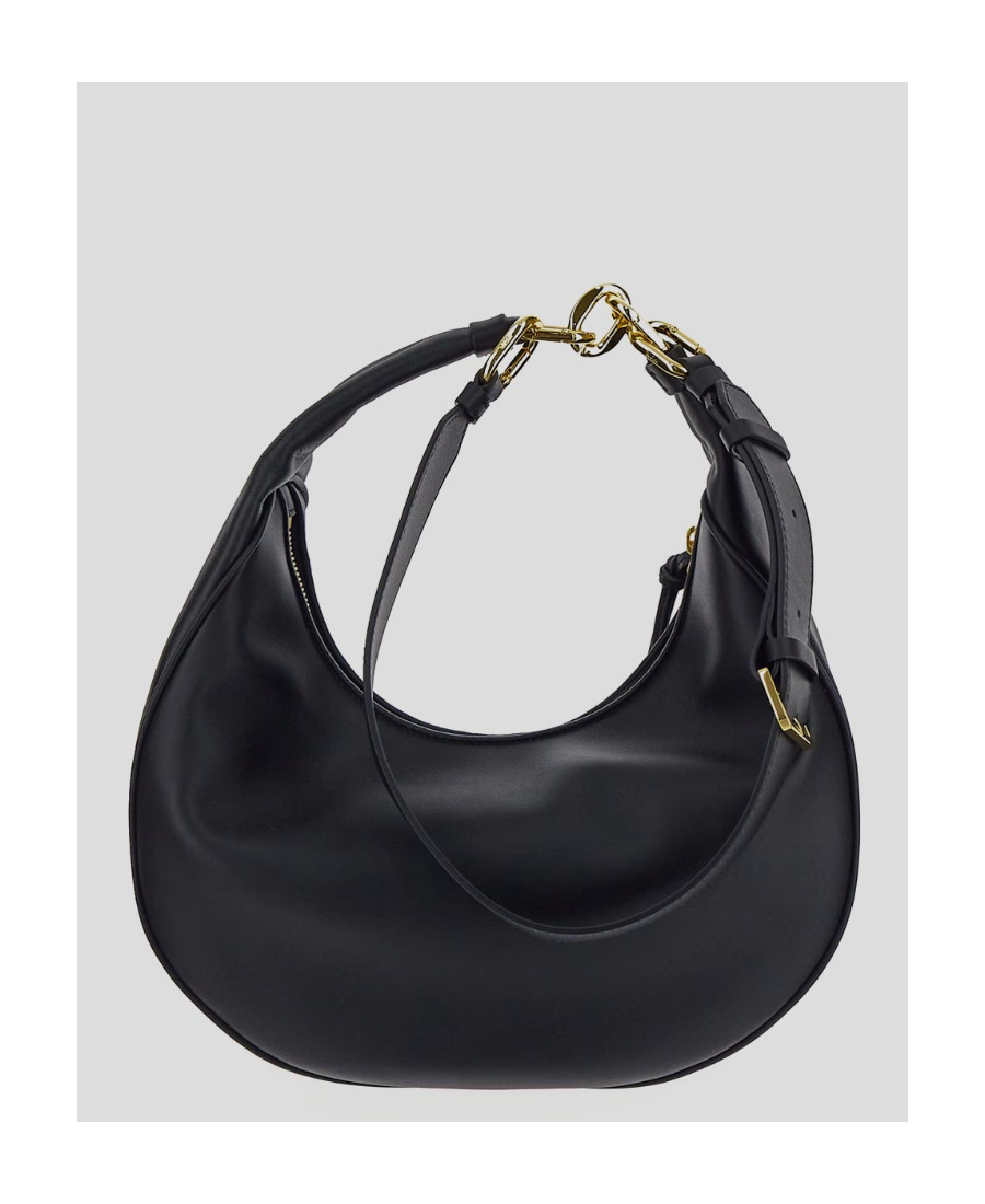 Mcm Logo Shoulder Bag In Black