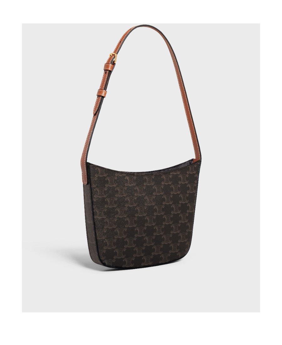 Celine Croque Triomphe Medium Shoulder Bag In Brown
