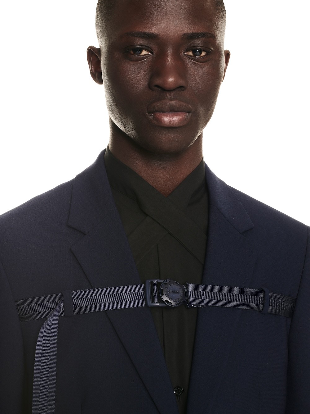 Off-white Buckled Single-breasted Blazer In Black