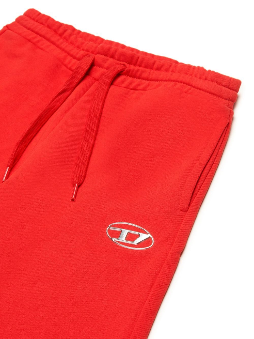Diesel Shorts With Metal-effect Oval D In Red