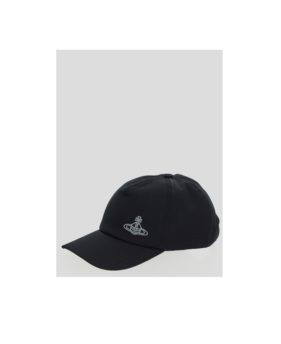 Vivienne Westwood Logo-embroidered Cotton Cap In Black