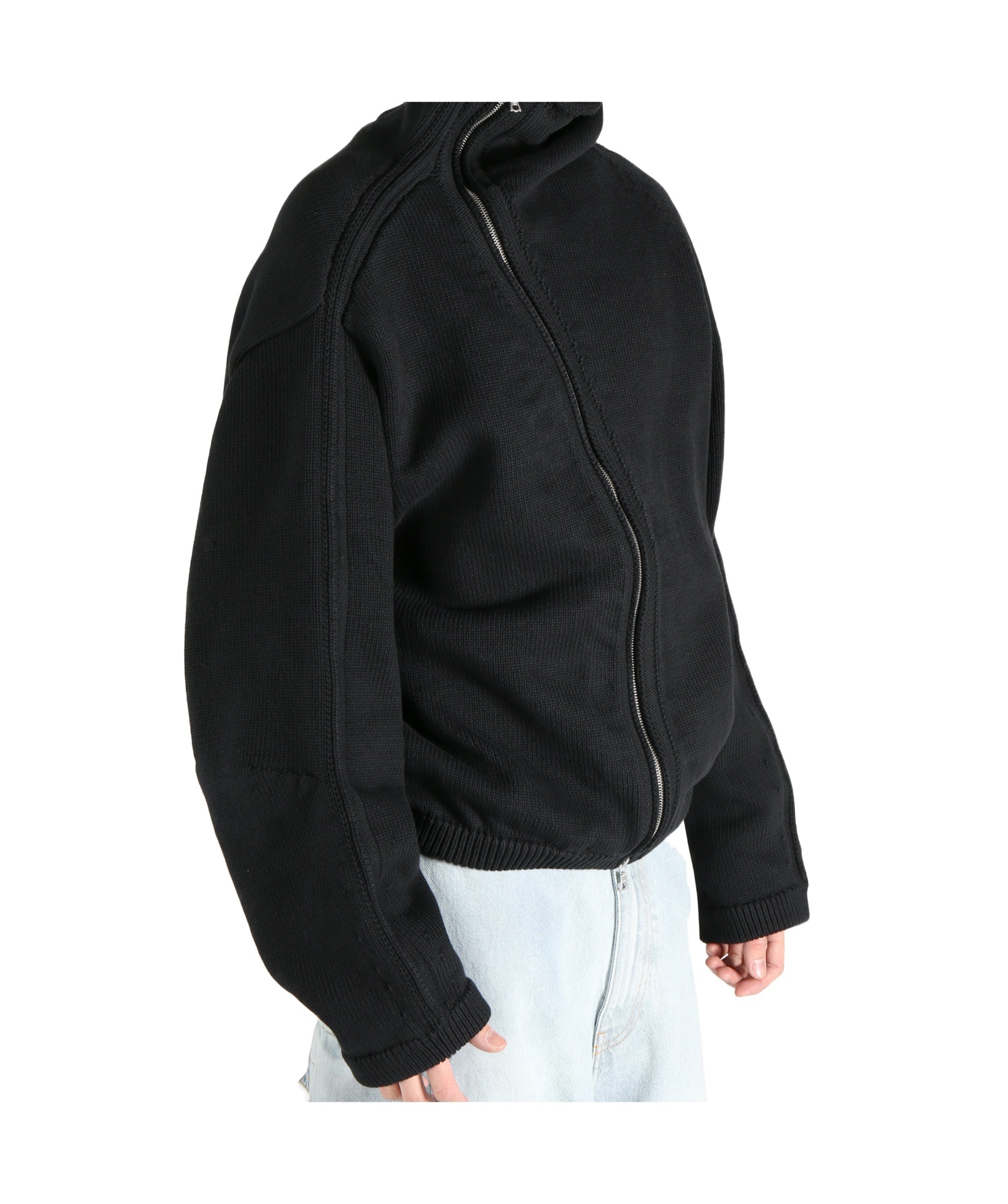 Dries Van Noten Metro Asymmetric Zip Cardigan In Black