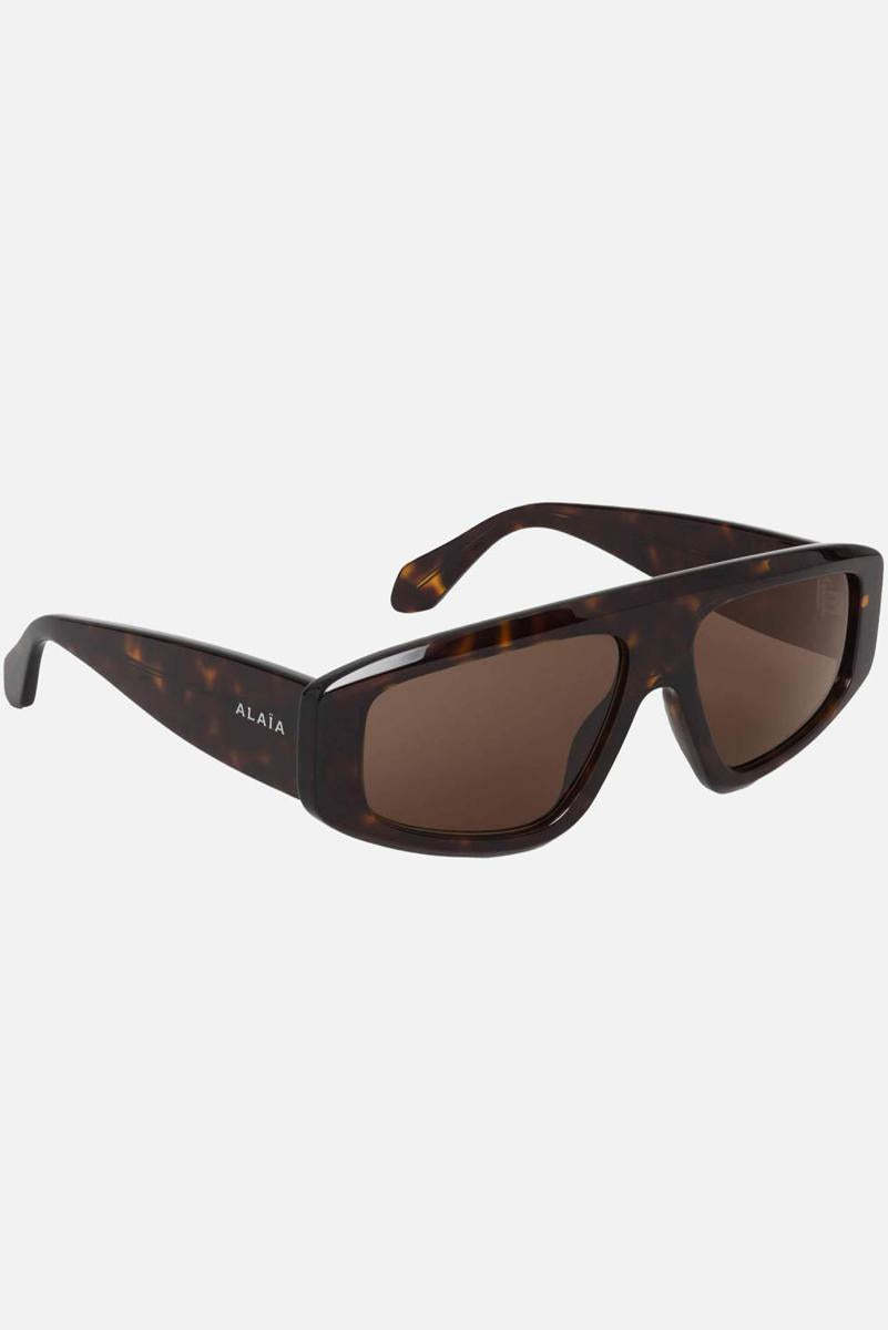 Alaïa Acetate Aviator Mask Sunglasses In Brown