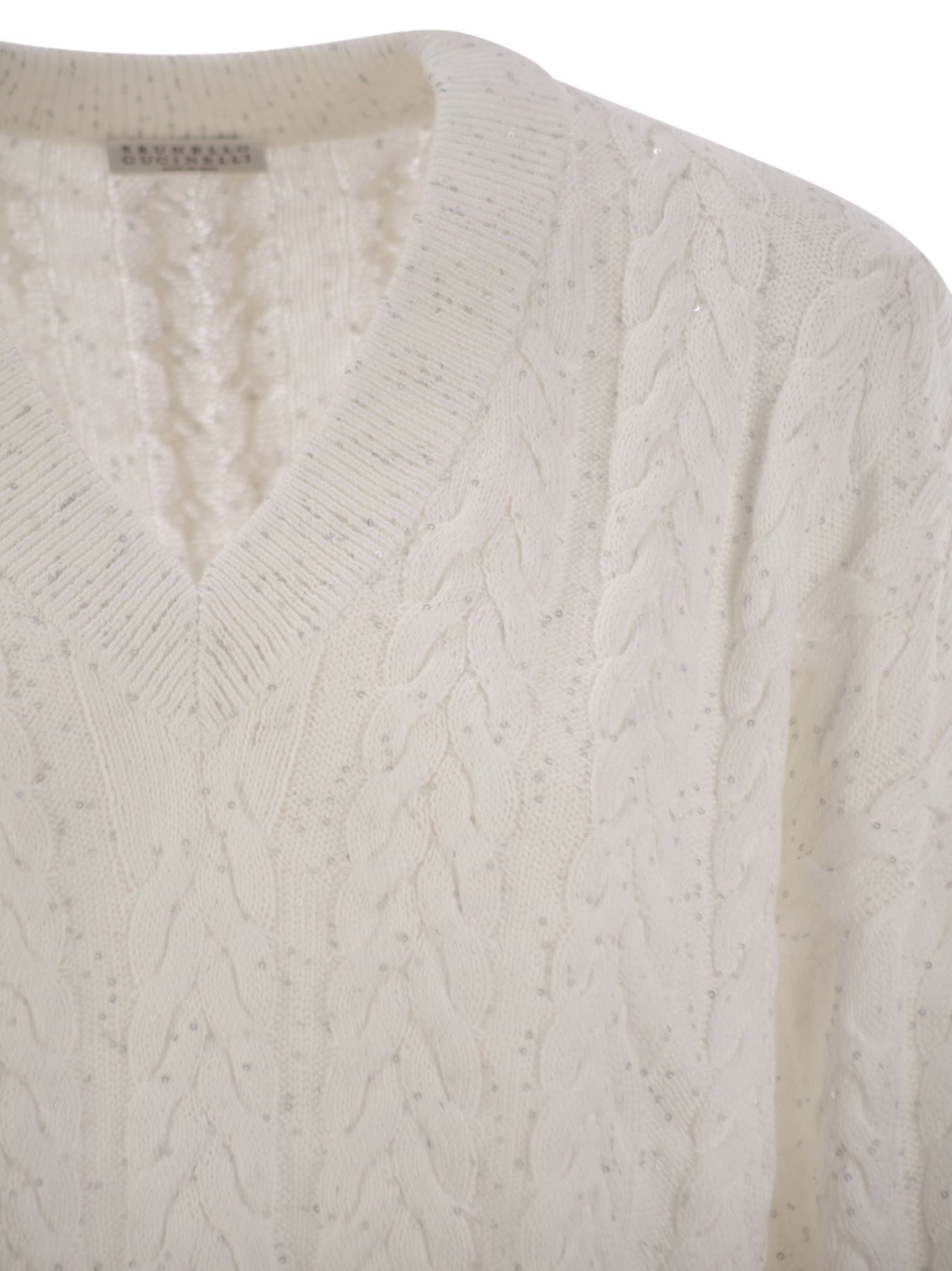 Brunello Cucinelli Long-sleeved Sweater In White